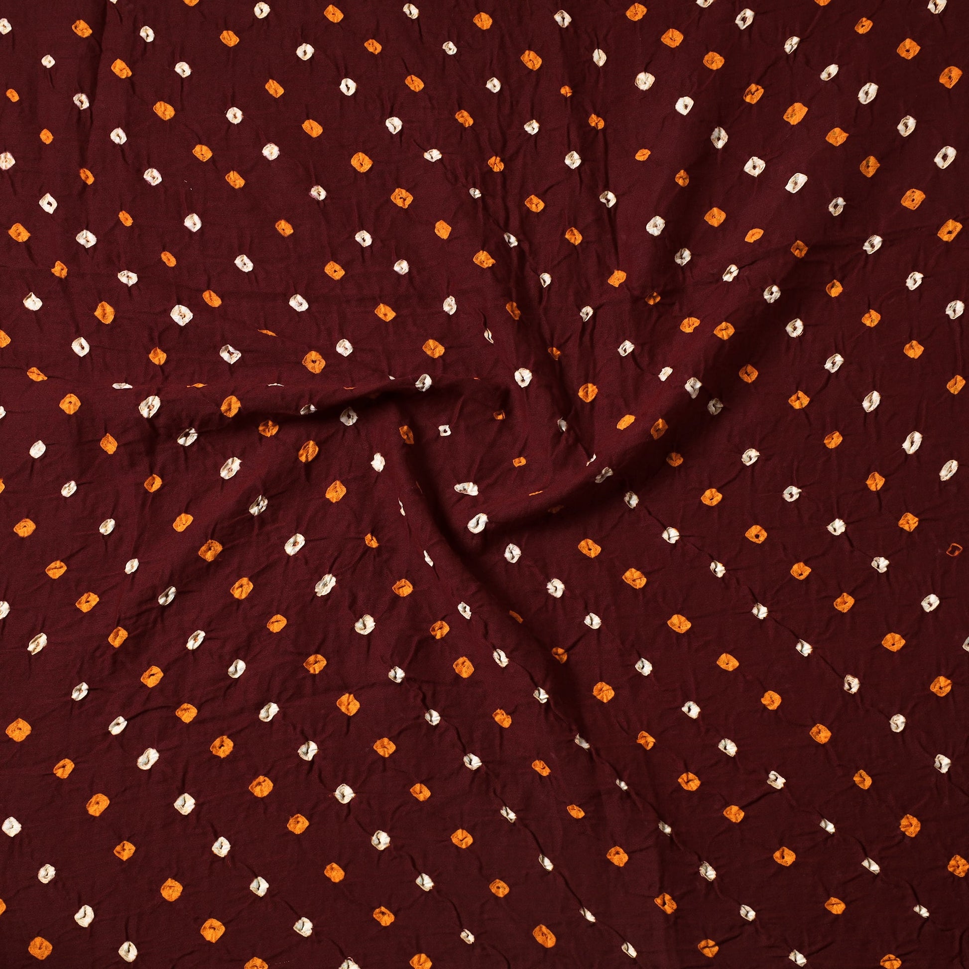 Brown - Kutch Bandhani Tie-Dye Cotton Precut Fabric (1 meter) 61