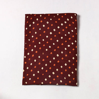 Brown - Kutch Bandhani Tie-Dye Cotton Precut Fabric (1.75 meter) 62