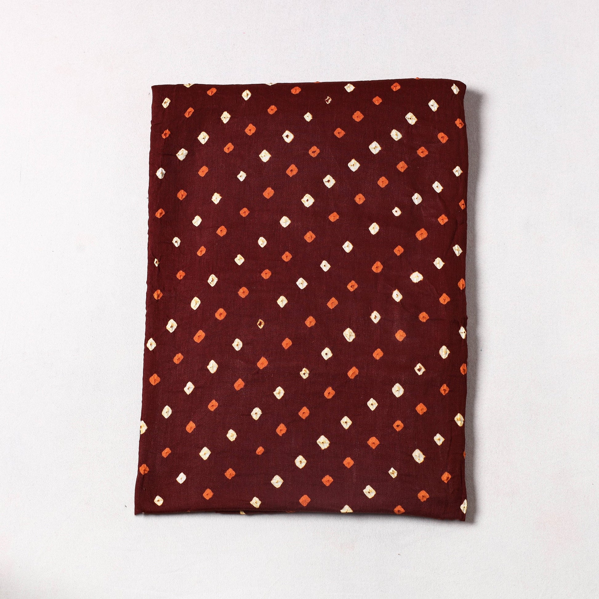Brown - Kutch Bandhani Tie-Dye Cotton Precut Fabric (1.75 meter) 62