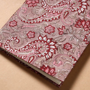 Brown - Sanganeri Fabric Cover Handmade Paper Notebook (9 x 7 in)