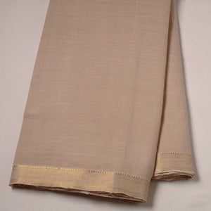 Beige - Mangalagiri Handloom Cotton Zari Border Fabric 09