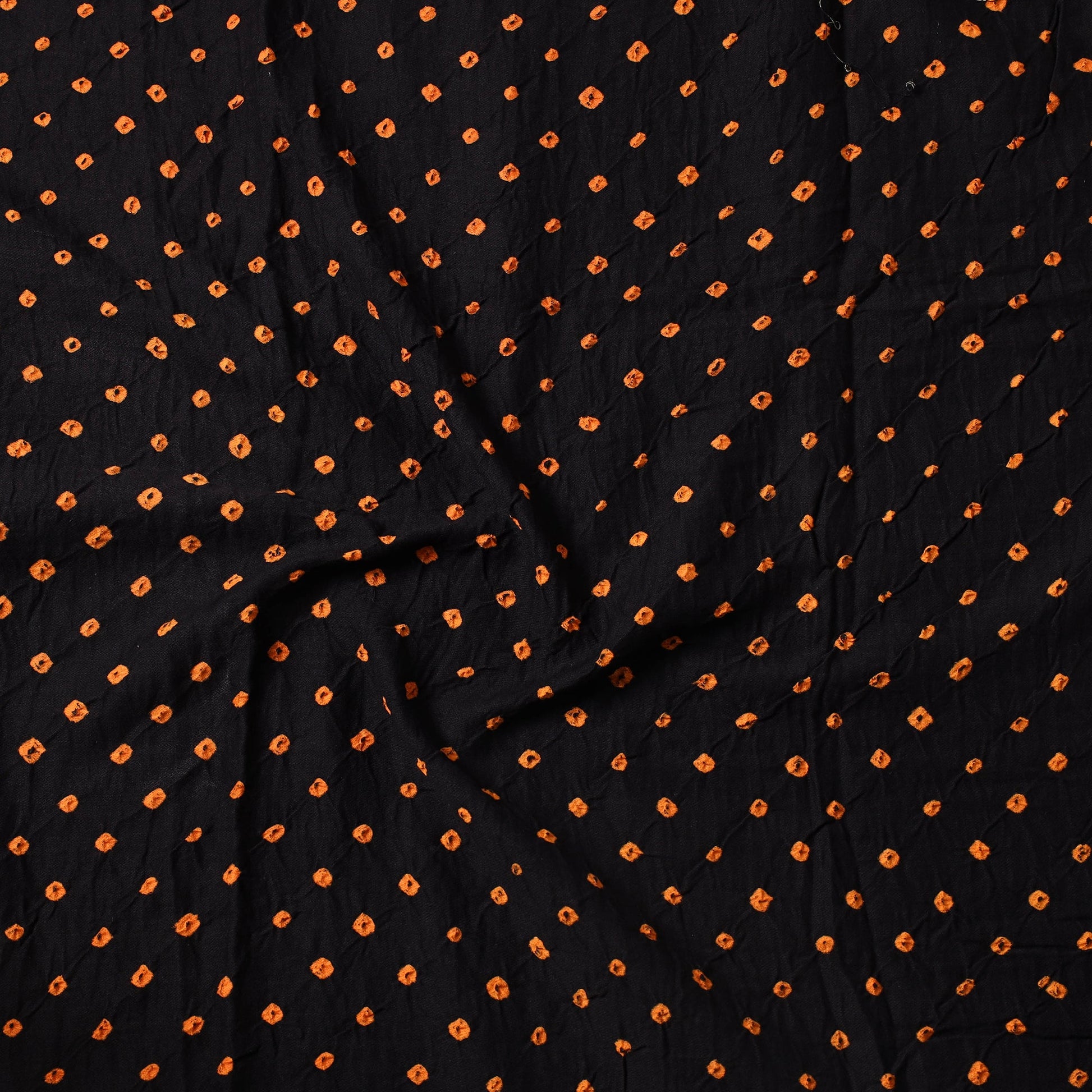 Black - Kutch Bandhani Tie-Dye Cotton Precut Fabric (2.3 meter) 72