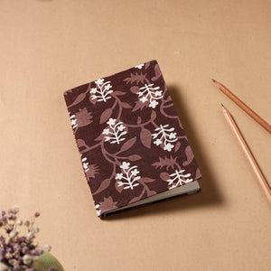 Brown - Sanganeri Fabric Cover Handmade Paper Notebook (7 x 5 in)