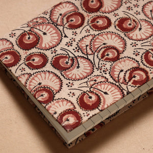 Beige - Kalamkari Fabric Cover Handmade Paper Notebook (7 x 5 in)