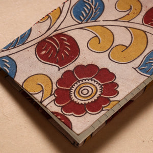 Beige - Kalamkari Fabric Cover Handmade Paper Notebook (7 x 5 in)