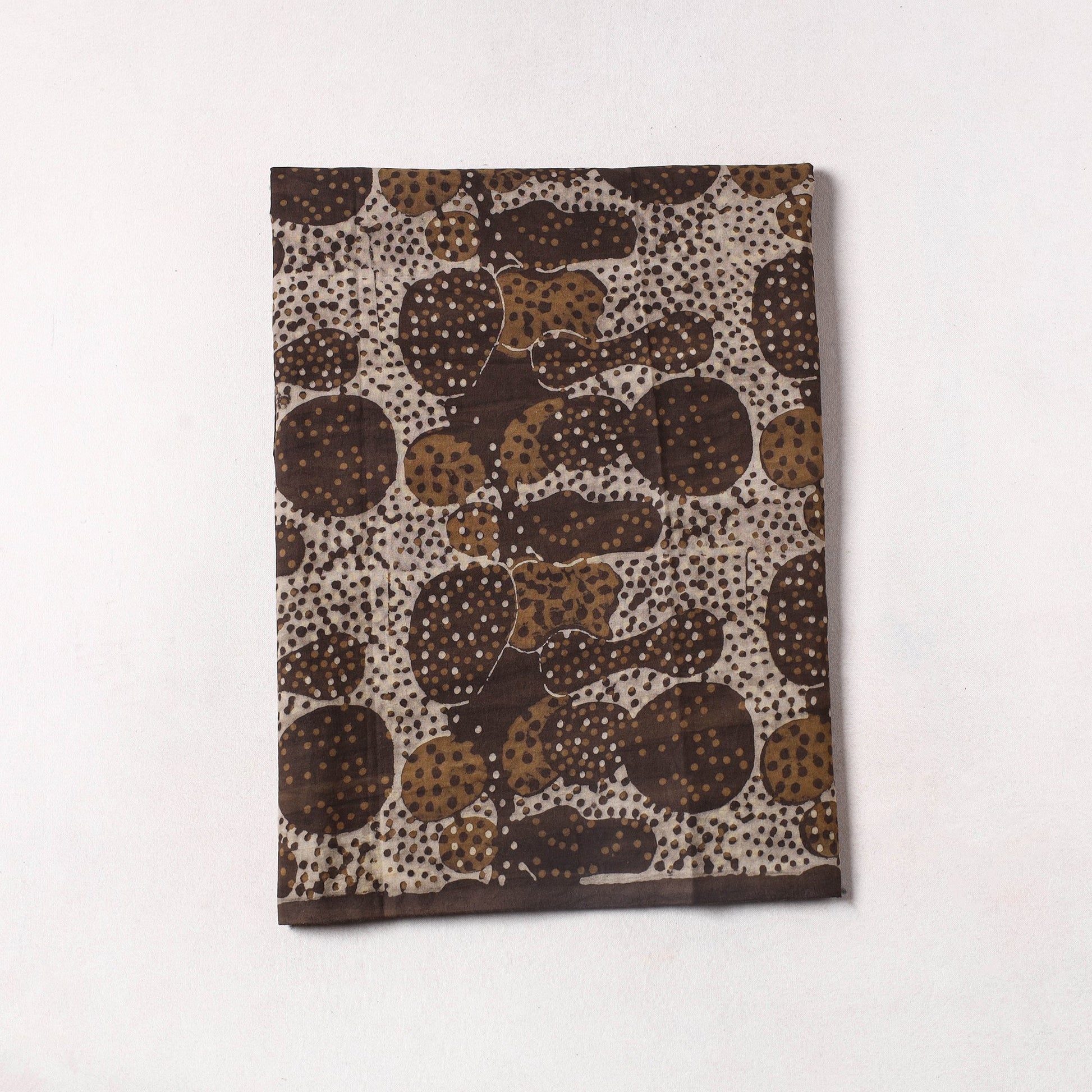Brown - Akola Block Printed Cotton Precut Fabric (1.3 meter) 05