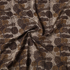 Brown - Akola Block Printed Cotton Precut Fabric (1.3 meter) 05