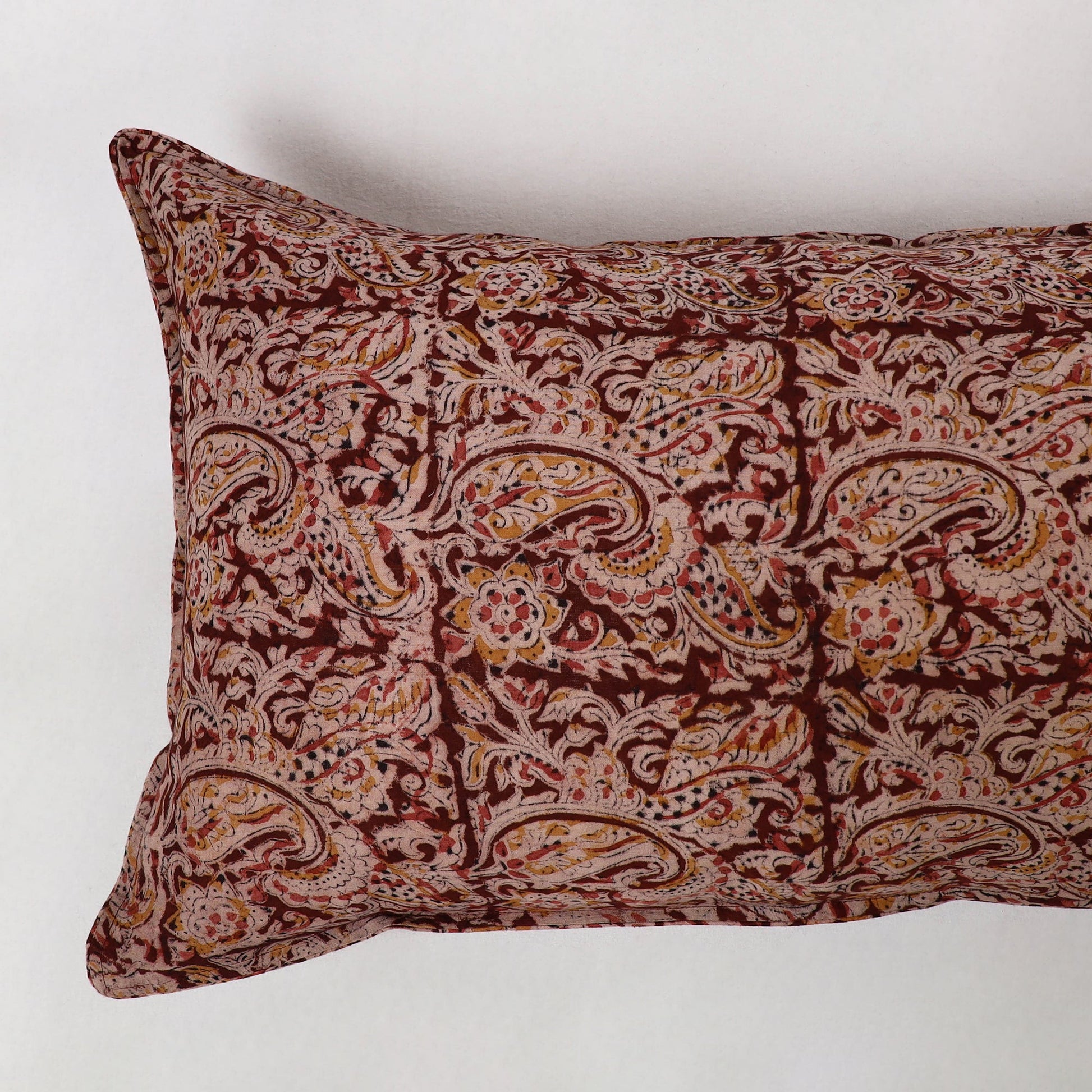 Brown - Kalamkari Block Print Pillow Cover (Set of 2) 02