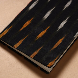 Black - Ikat Fabric Cover Handmade Paper Notebook (7 x 5 in)