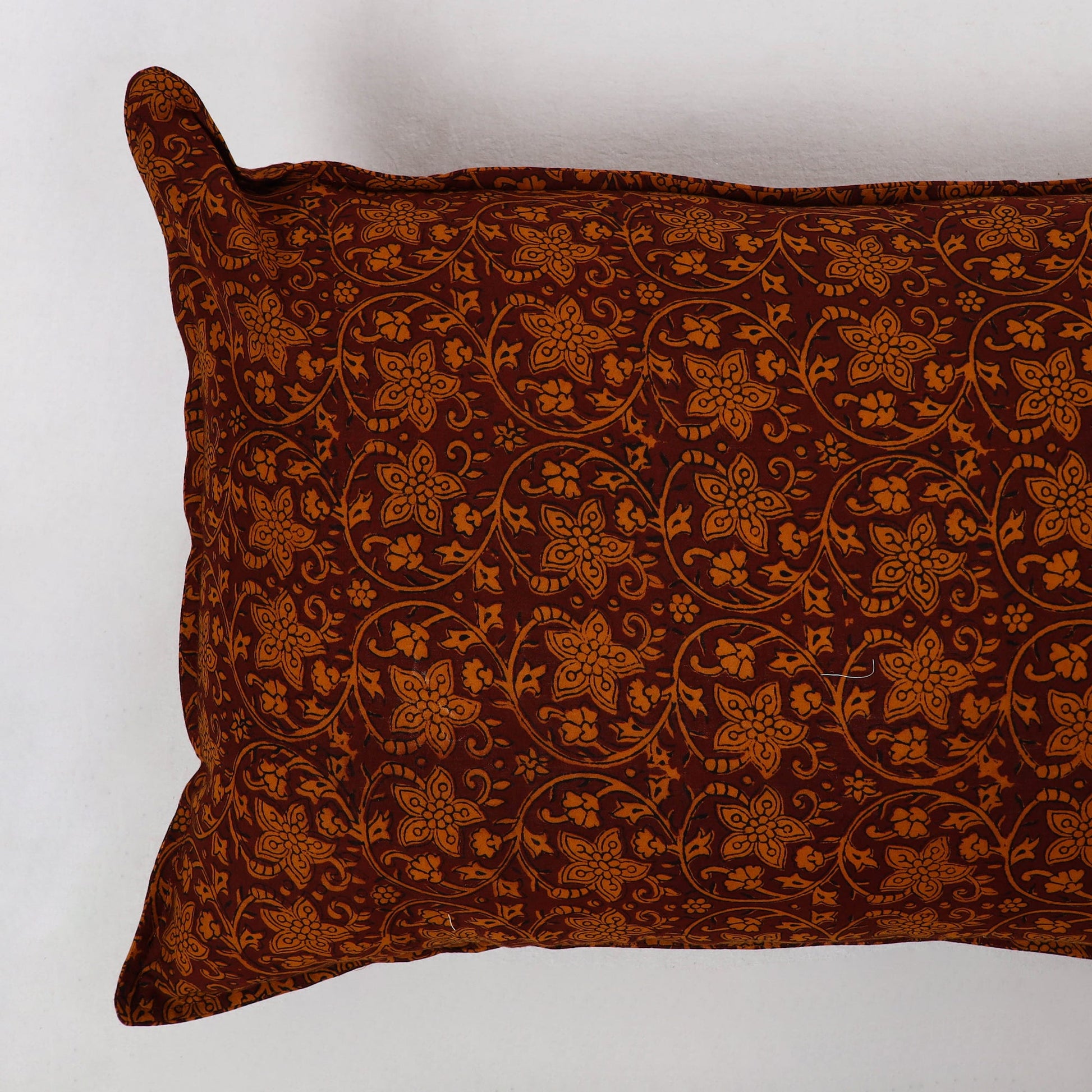 Brown - Bagh Block Printed Cotton Pillow Cover (Set of 2) 03