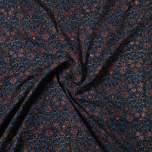 Blue - Ajrakh Block Printed Cotton Precut Fabric (1.6 meter) 19