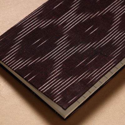 Brown - Ikat Fabric Cover Handmade Paper Notebook (7 x 5 in)