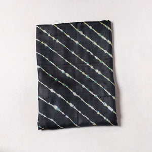 Black - Leheriya Tie-Dye Tussar Silk Precut Fabric (2 meter) 27