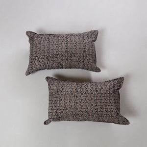 Black - Kalamkari Block Print Pillow Cover (Set of 2) 07