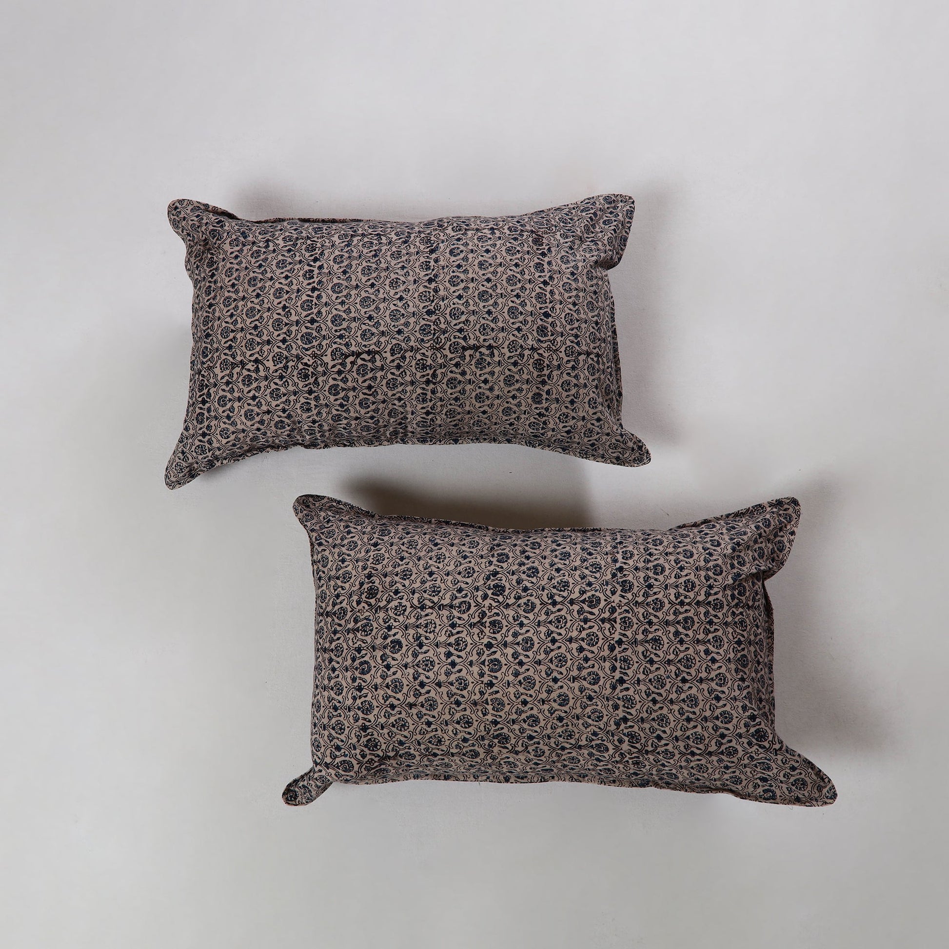 Black - Kalamkari Block Print Pillow Cover (Set of 2) 07