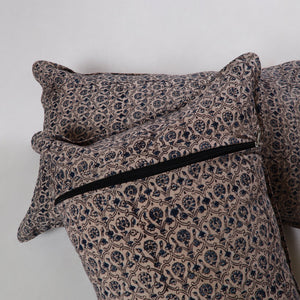 Black - Kalamkari Block Print Pillow Cover (Set of 2) 07