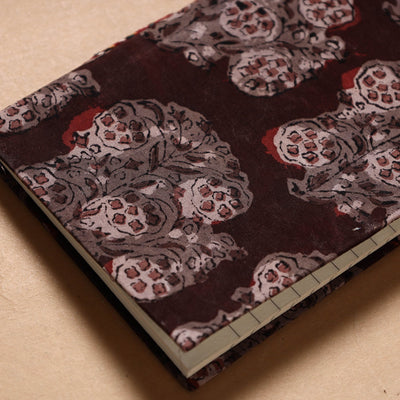 Brown - Bagru Fabric Cover Handmade Paper Notebook (7 x 5 in)