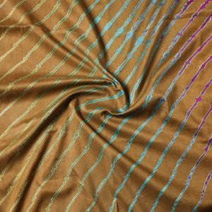 Brown - Leheriya Tie-Dye Chanderi Silk Precut Fabric (1.3 Meter) 48