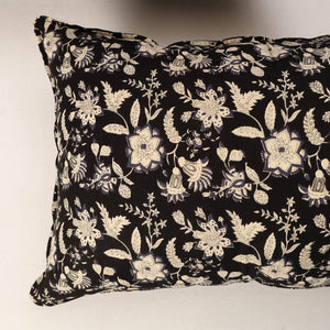 Black - Set of 2 Jaipur Print Cotton Pillow Covers 01
