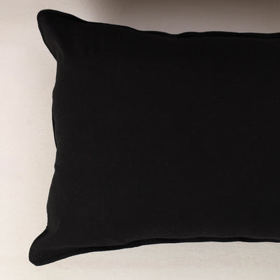 Black - Set of 2 Jhiri Handloom Cotton Pillow Covers 03