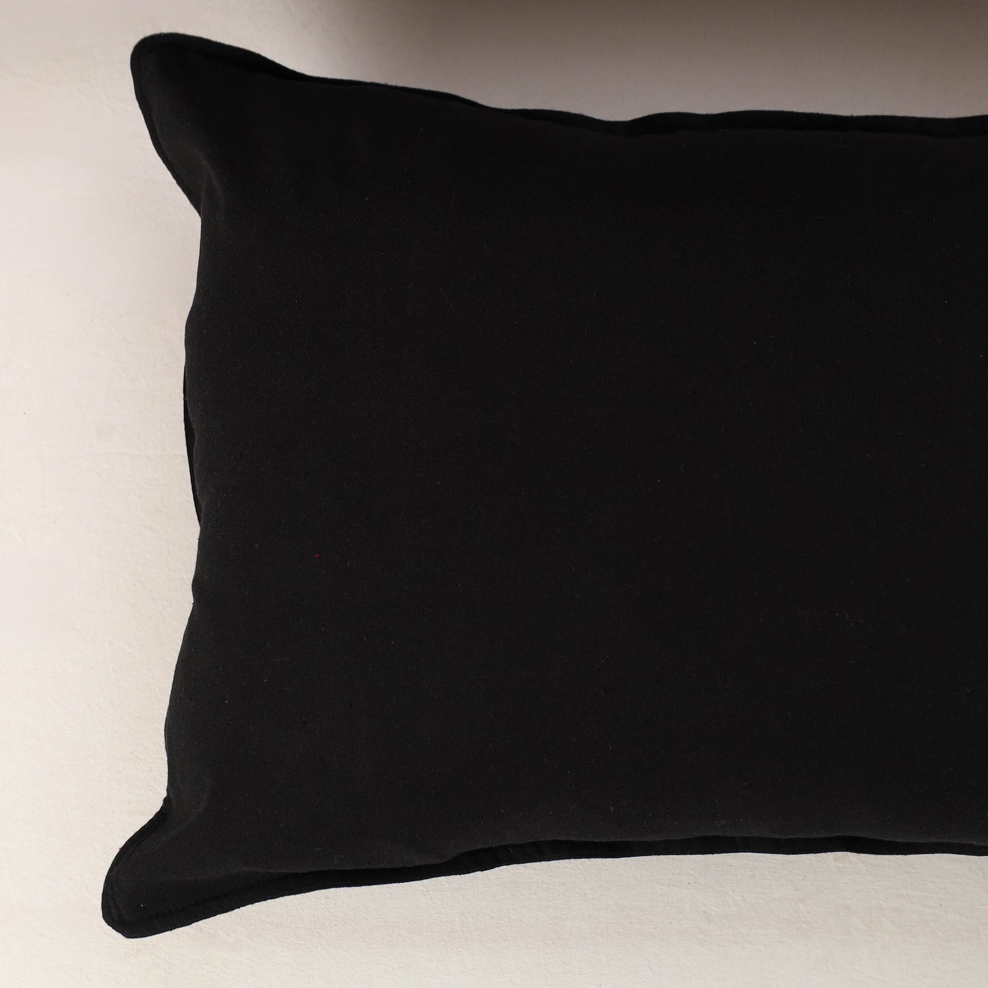 Black - Set of 2 Jhiri Handloom Cotton Pillow Covers 03