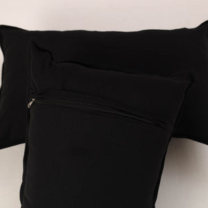 Black - Set of 2 Jhiri Handloom Cotton Pillow Covers 03