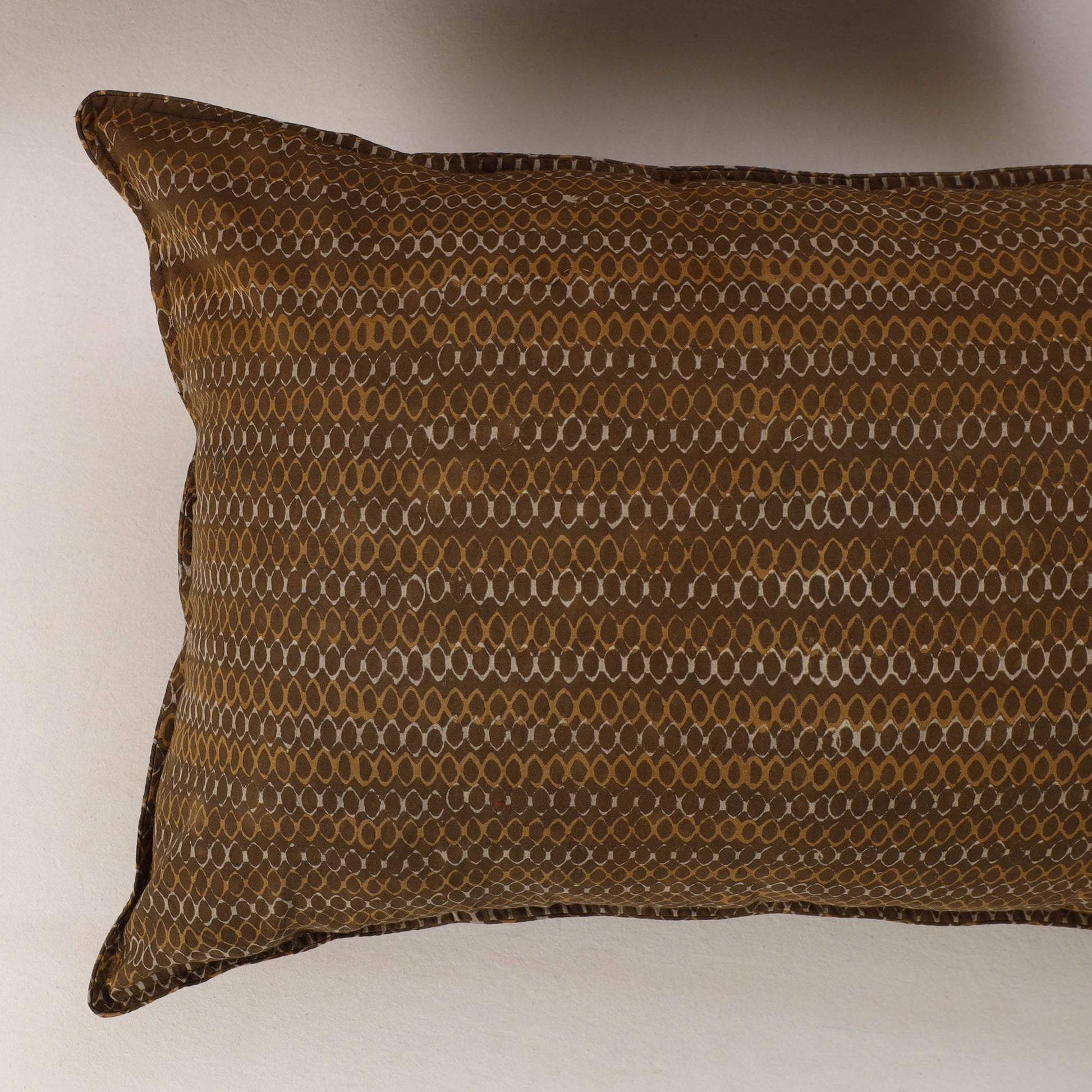 Brown - Set of 2 Akola Block Print Cotton Pillow Covers 09