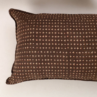 Brown - Set of 2 Akola Block Print Cotton Pillow Covers 10