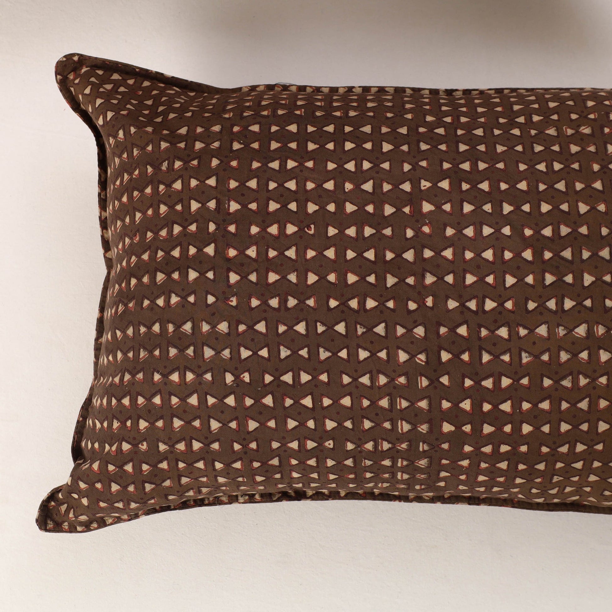 Brown - Set of 2 Akola Block Print Cotton Pillow Covers 10