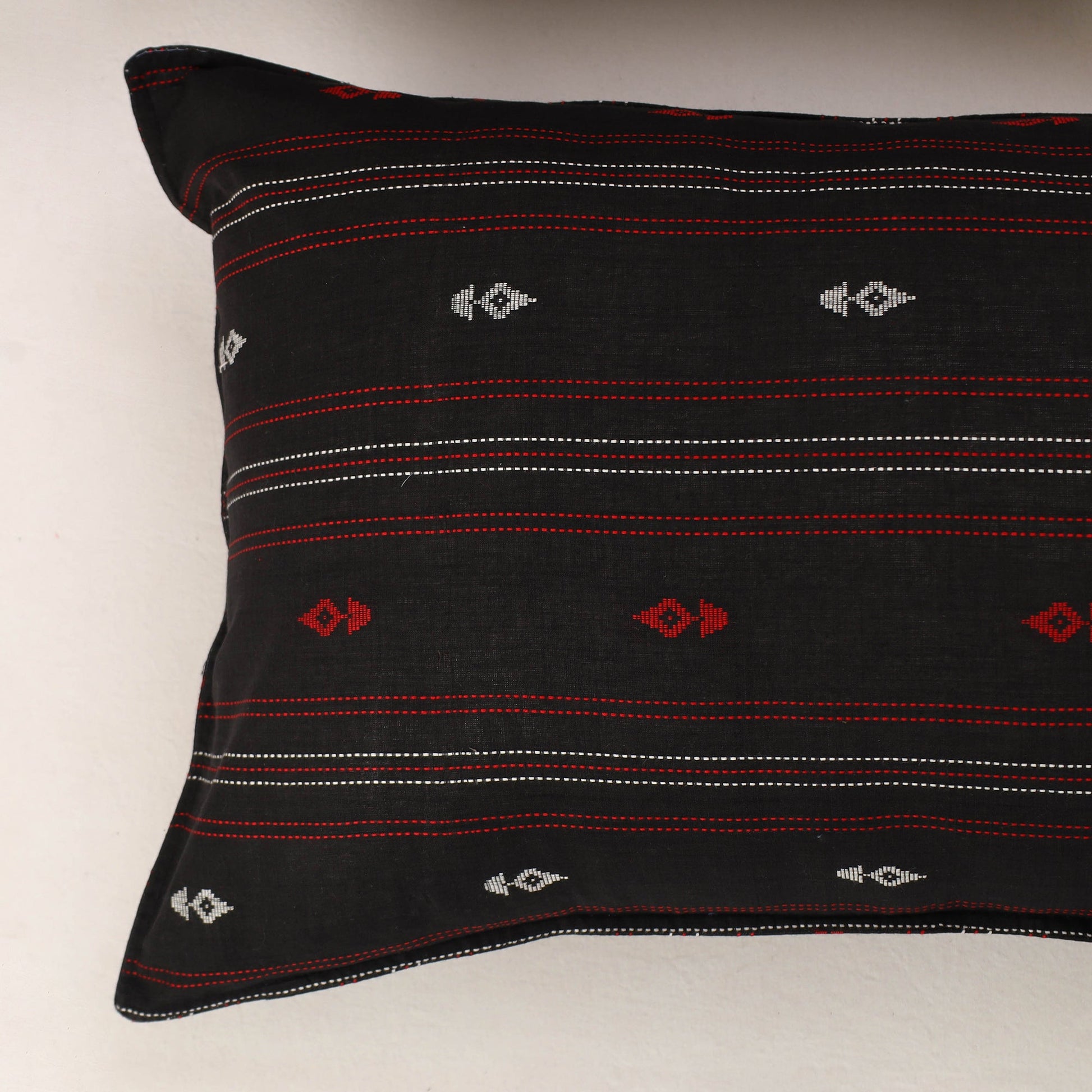 Black - Set of 2 Jacquard Cotton Pillow Covers 14