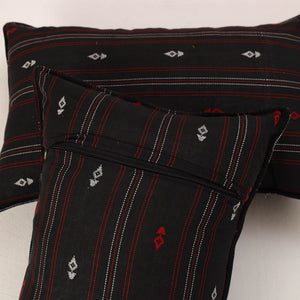 Black - Set of 2 Jacquard Cotton Pillow Covers 14