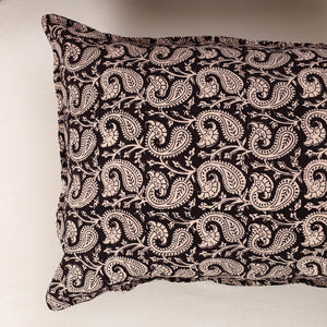 Black - Set of 2 Bagh Block Print Cotton Pillow Covers 19
