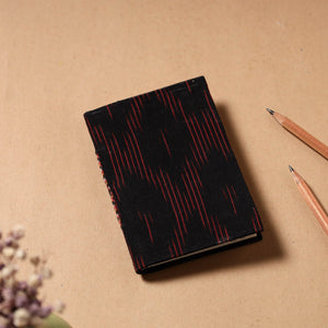 Black - Ikat Fabric Cover Handmade Paper Notebook (5 x 3.5 in)