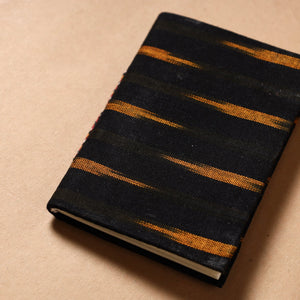 Black - Ikat Fabric Cover Handmade Paper Notebook (5 x 3.5 in)