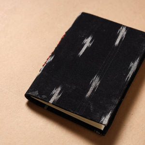 Black - Ikat Fabric Cover Handmade Paper Notebook (5 x 3.5 in)