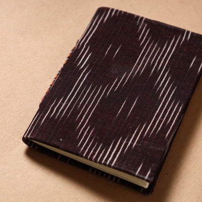 Brown - Ikat Fabric Cover Handmade Paper Notebook (5 x 3.5 in)