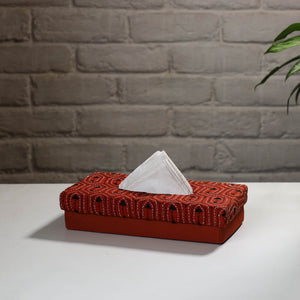 Brown - Handcrafted Bengal Kantha Work Tissue Box 41