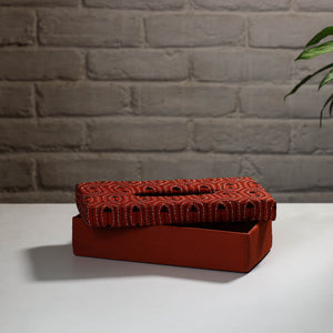 Brown - Handcrafted Bengal Kantha Work Tissue Box 41