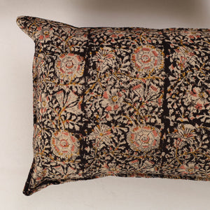 Black - Set of 2 Kalamkari Block Print Cotton Pillow Covers 33