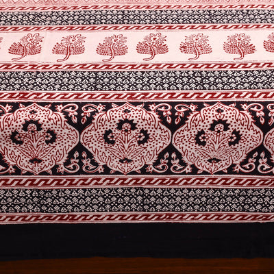 Black - Cotton Bagh Print Double Bedsheet with Pillow Covers 18