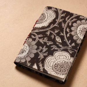 Brown - Bagru Fabric Cover Handmade Paper Notebook (5 x 3.5 in)