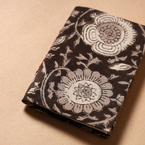 Brown - Bagru Fabric Cover Handmade Paper Notebook (5 x 3.5 in)