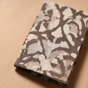 Brown - Bagru Fabric Cover Handmade Paper Notebook (5 x 3.5 in)