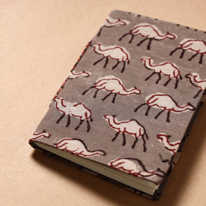 Brown - Bindaas Fabric Cover Handmade Paper Notebook (5 x 3.5 in)