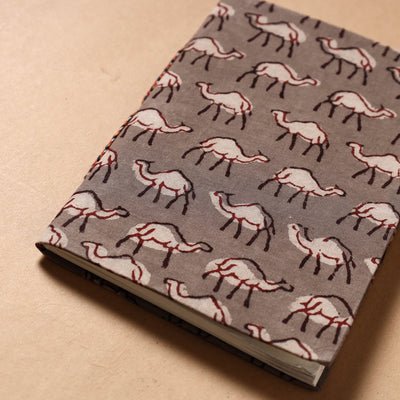 Brown - Bindaas Fabric Cover Handmade Paper Notebook (7 x 5 in)