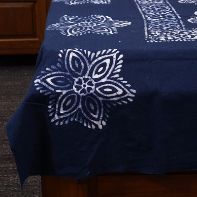 Blue - Cotton Hand Batik Print Single Bedsheet (91 x 57 ) 07