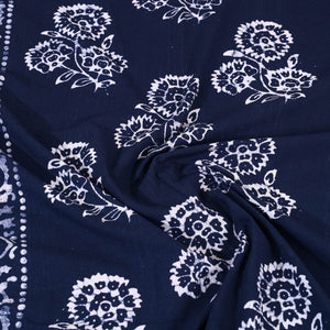Blue - Cotton Hand Batik Print Single Bedsheet (91 x 57 ) 07