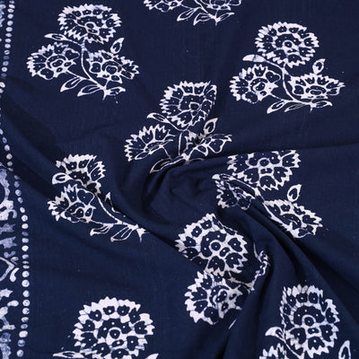 Blue - Cotton Hand Batik Print Single Bedsheet (91 x 57 ) 07