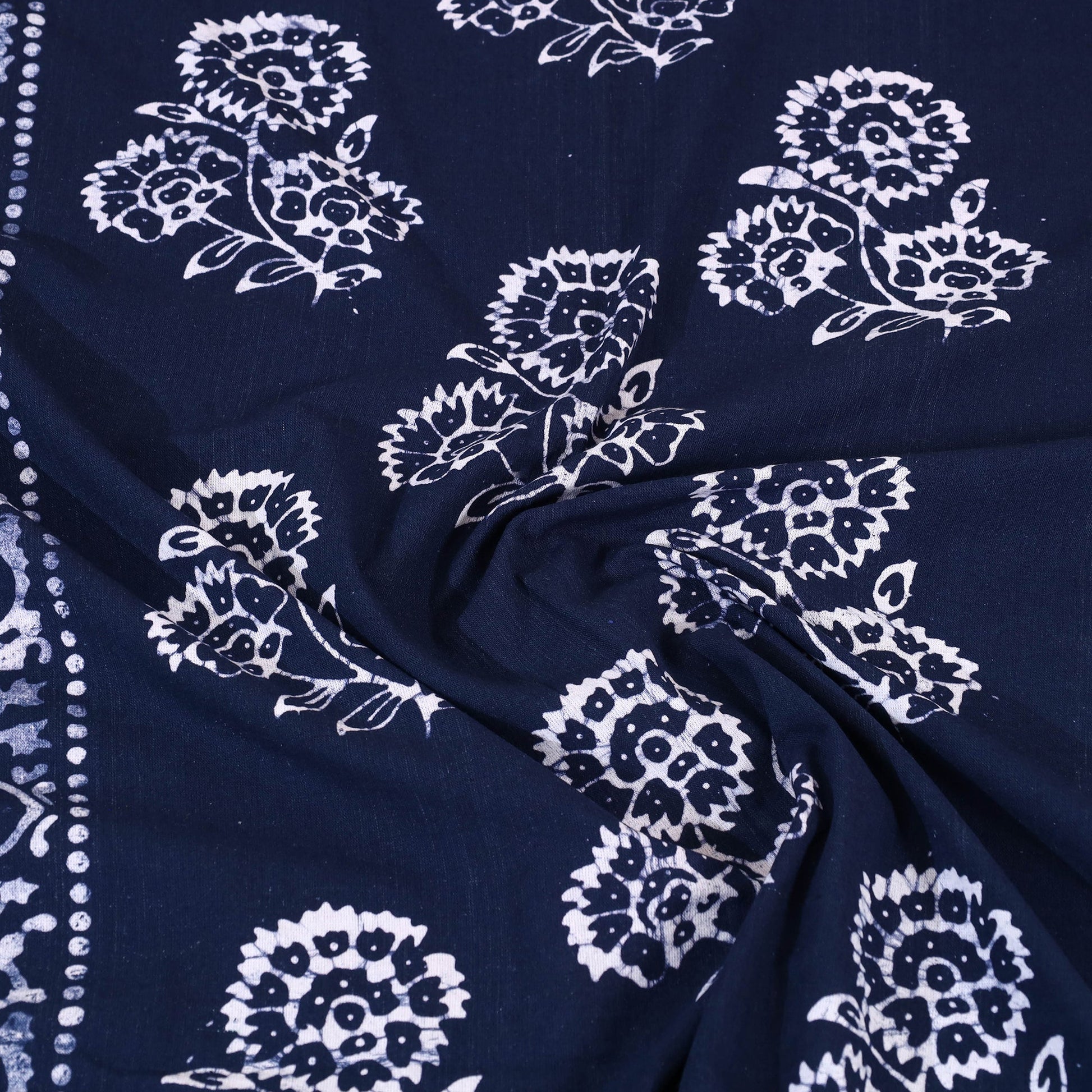 Blue - Cotton Hand Batik Print Single Bedsheet (91 x 57 ) 07
