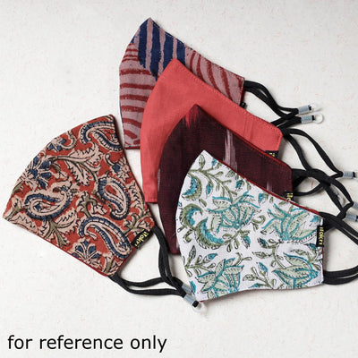 Batik Block Print Cotton 3 Layer Snug Fit Face Cover